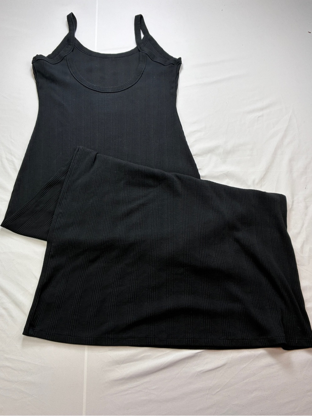 aerie Black Ribbed Maxi dress